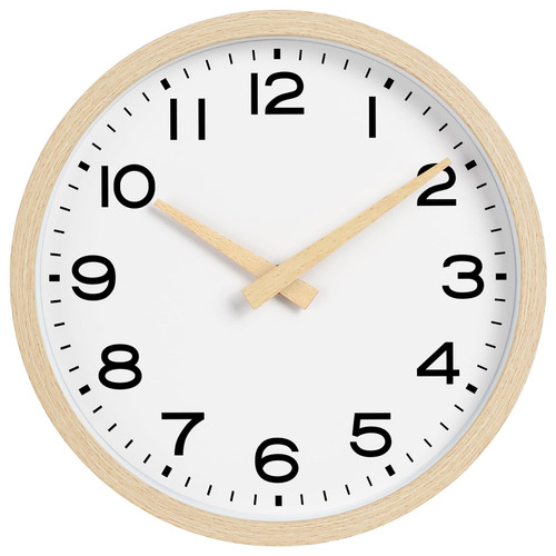 AKCISOT Wall Clock 12 Inch,Boho Office Wall Clocks Battery Operated Non Ticking,Silent Modern Clock Decorative for Kitchen,Bedroom,Living Room,Classroom(Wood Grain)