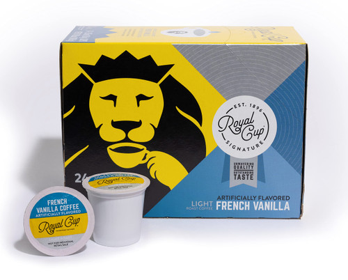 ROYAL CUP SIGNATURE COFFEE - French Vanilla Light Roast Single-Serve Capsules - 24 Pack