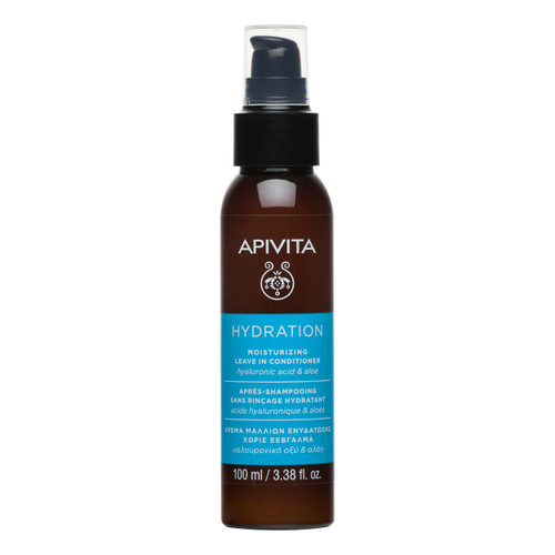 Apivita Hydration Leave-in Conditioner for All Hair Types with Hyaluronic Acid, Aloe Extract, and Thyme Honey - Intense Hydration, Prevents Breakage, Controls Frizz & Detangles Hair, 5.07 Fl Oz