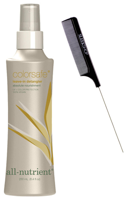 All-Nutrient Colorsafe Leave-in Detangler, Color Safe Leave In Conditioner Spray (w/ Sleek Comb) Haircolor UV+ Color Protection, 100% Vegan (8.4 OZ / 250 ML)