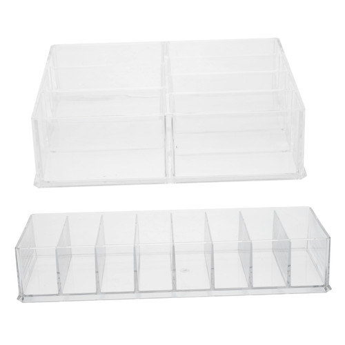 Garneck 2pcs Makeup Storage Box Vanity Clear Makeup Holder Makeup Organizer for Drawer Cosmetics Holding Rack Cosmetics Holder Jewelry Drawer Organizer Boxes Makeup Box Desktop Acrylic