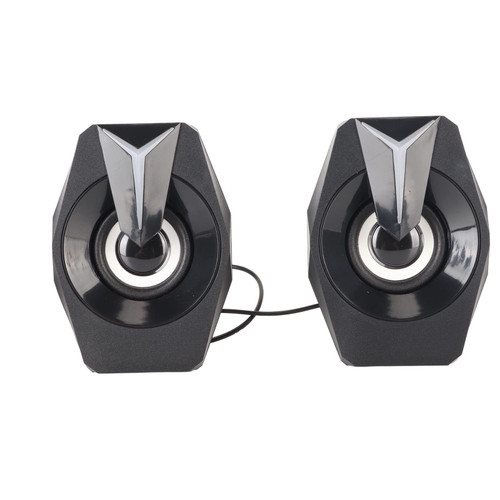 EBTOOLS Compact USB Powered Speaker with RGB Lights Volume Control, Wired Subwoofer for Laptop Desktop Computer (Black)