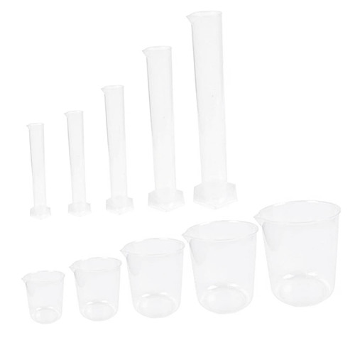 GOOHOCHY Plastic Graduated Cups 1 Set beaker with scale graduated cylinder plastic measuring cup set scale cylinder beaker set liquid Liquid Measuring Cylinder
