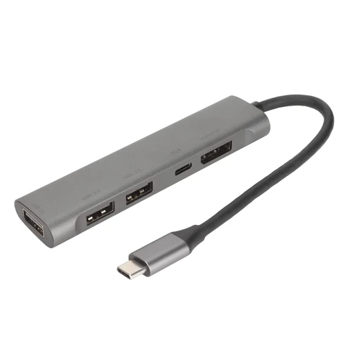SUNGOOYUE USB C Hub Docking Station, 4K@60Hz Type C to DisplayPort 3 x USB2.0 PD Charging 5 in 1 Adapter for Laptop PC