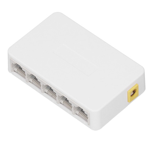 5 Port Ethernet Splitter Gigabit Network Switch 10/100/1000Mbps 100-240V with Adapter for Home Hotel Office (US Plug)