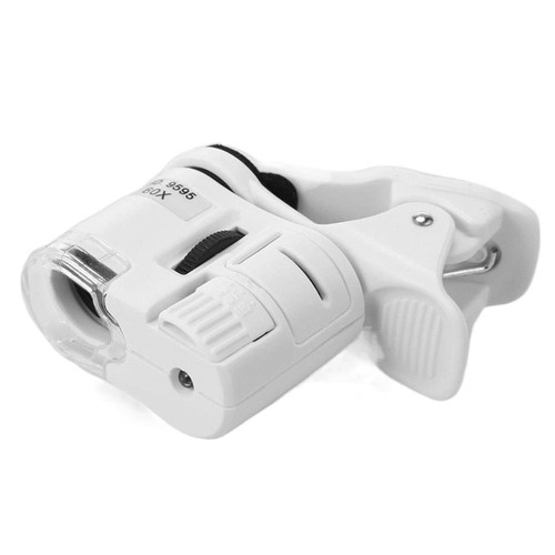 Microscope Kit Universal Clip Microscope 60X LED Jewelry Magnifying Glass Focusing Adjusted Pocket Microscope Microscope Lens Adapters