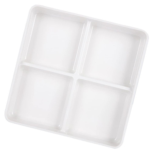 Luxshiny Utensils Plates Divided Serving Tray Compartment Appetizer Plates Snack Serving Dishes Condiment Dishes Serving Platter Tray for Snack Dessert Charcuterie White Charcuterie Serving Food Tray