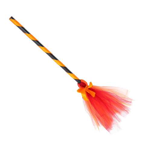 Healeved 4pcs Witch Broom Halloween Witch Costume Wizard Flying Broom Stick Cosplay Broom Prop Kid Gifts Halloween Straw Broom Ornaments for Halloween Wizard Clothing Child Makeup Plastic