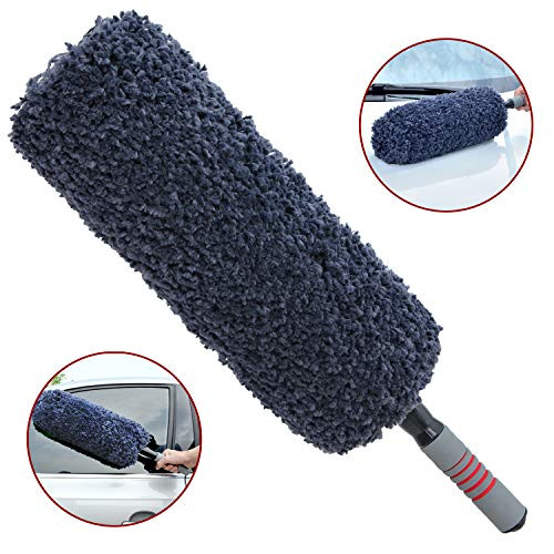 Car Duster Exterior, Multi-functional Ultra Soft Microfiber Duster with Storage Bag , Long Unbreakable Extendable Handle up to 32 inches, Exterior or Interior Use, Lint Free, Best Car Accessories