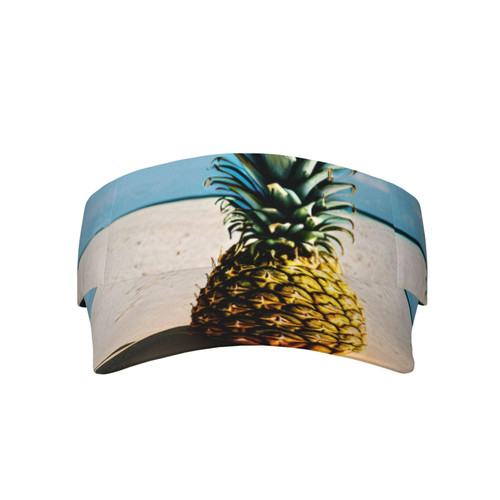 Seaside Beach Pineapple Sunscreen Visor Hats for Women Men Sports Sun Visor Hats Empty Top Baseball Sun Cap Black