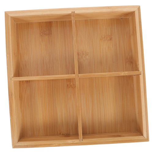 MAGICLULU Side Dish Food Serving Dish Wooden Trays Wooden Serving Tray Dessert Plates Divided Appetizer Tray Containers for Fruit Jewelry Tray Divided Fruit Tray Bamboo Snack Seasoning Plate