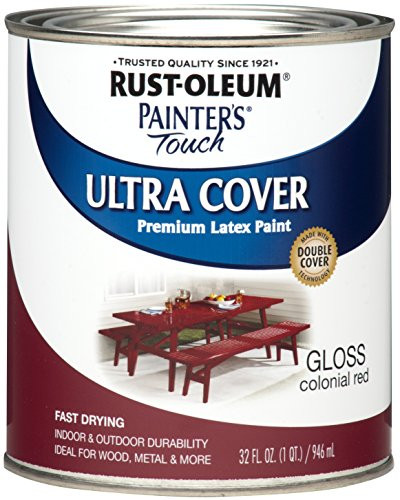 Rust-Oleum 1964502 Painters Touch Latex, 1-Quart, Colonial Red