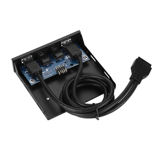 ASHATA USB Front Panel, 3.5inch USB3.0 Audio Floppy Front Panel with 2 USB3.0 Interfaces 1Mic / 1Audio Port,Multi-functionalFront Panel USB Hub