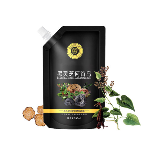 2024 Black Shouwu Nourishing Shampoo, Black Shouwu Anti-Hair Loss Nourishing Shampoo, Herbal Black Ganoderma Polygonum Root Hair Nourishing Shampoo, Black Lingzhi He Shouwu Shampoo (1pcs)