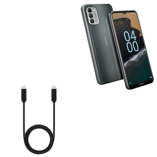BoxWave Cable Compatible with Nokia G400 5G - DirectSync PD Cable (3ft) - USB-C to USB-C (100W), Type C Braided 3ft Charge and Sync Cable - Jet Black
