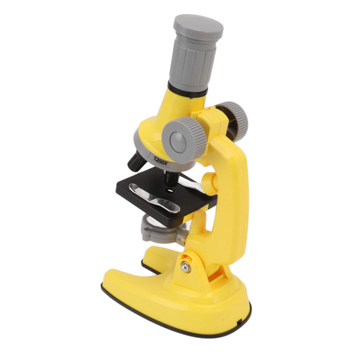 Experimental Microscope Toy Angles Clear Image Training Science Microscope Kit with Collector for Kids for Science Class (Yellow)