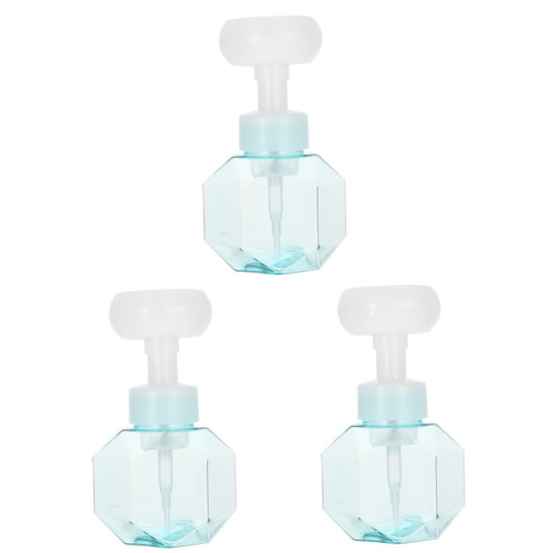 HOMSFOU 3pcs Flower Sparkling Bottle Lash Bed Shampoo Pump Bottle Foaming Shampoo Bottle Foaming Hand Soap Dispenser Empty Bubble Container Bottle Marshmallow Subject Petg Travel