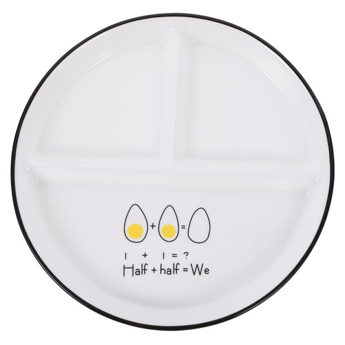 MARMERDO 1pc Three Compartment Serving Plate Ceramic Plate Microwave Porcelain Divided Plate Plate Divider for Baby Plates Dish Tray Dessert Plate Segment Toddler Ceramics White