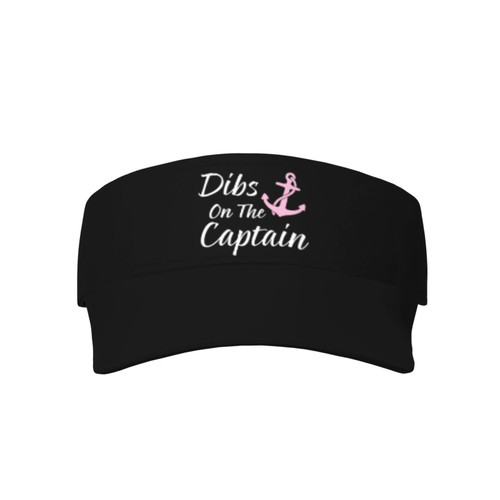 Dibs on The Captain Sports Sun Visor Hats Empty Top Baseball Cap Adjustable Sun Visor Caps Black