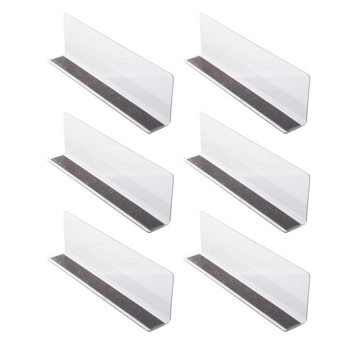 6pcs Supermarket Separator Dividers for Shelves Retail Shelf Closet Shelf Separators Acrylic Shelf Separators Kitchen Cabinets Shelf Divider Wardrobe Shelf PVC Splitter Magnetic