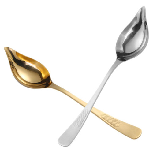 Spoons 2pcs Stainless Steel Saucier Drizzle Spoon with Pouring Spout Small Gravy Ladle Sauce Soup Spoon Kitchen Utensil for Chocolates Spooning Gravies and Sauces Sauce Spoon