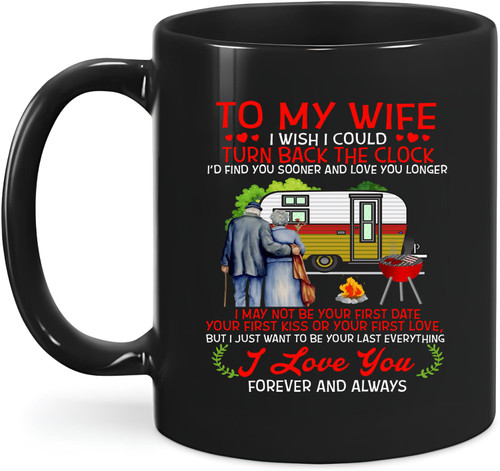Oyko Old Couple gift For Wife From husband Personalized To My Wife Mug, Camping Old Couple I Wish I Could Turn Back The Clock Mug