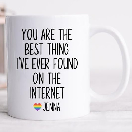 Living-Art You're the Best Thing I've Ever Found On the Internet Mug, Lgbt Mug, Funny Lgbt Mug, Anniversary, Valentine's Day Gift, Lgbt Gift, Gift For Couple