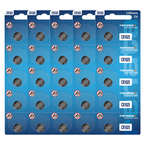 Renata CR1025 Batteries - 3V Lithium Coin Cell 1025 Battery (25 Count)