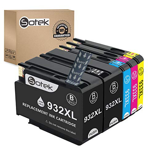 Sotek Ink Cartridge 932XL 933XL 932 933, Use for Officejet 6100 6600 6700 6700N Officejet 7110 7610 7612 Officejet 7510 7512 (2 BK, 1C, 1M, 1Y-5Pack)