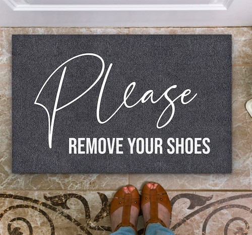 Door Mat Please Remove Your Shoes Welcome Non-Slip Mats Funny Doormat Decor for Bathroom Kitchen Front Porch Rugs Home Decor Entrance 20*31in/50*80cm