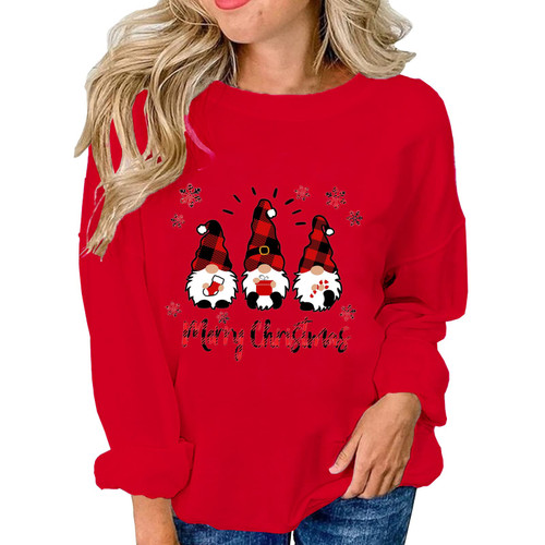 JDHUFEI Crewneck Sweatshirts Women Fashion Christmas Tops Loose Long Sleeve Pullover Fleece Winter Sweaters Fall Clothes