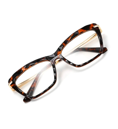 FEISEDY Crystal Cat Eye Reading Glasses Blue Light Blocking Reader Anti Eyestrain Glasses B2596 Leopard 1.5x