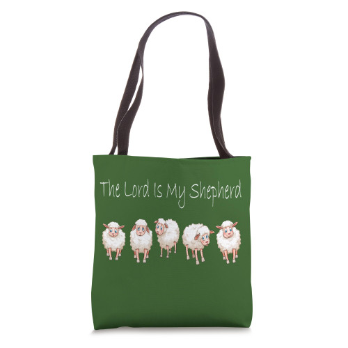 Womens The Lord Is My Shepherd Psalm 23 Jesus Christian Gift Tote Bag