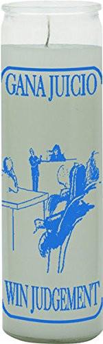 Win In Court White Candle - Silkscreen 1 Color 7 Day