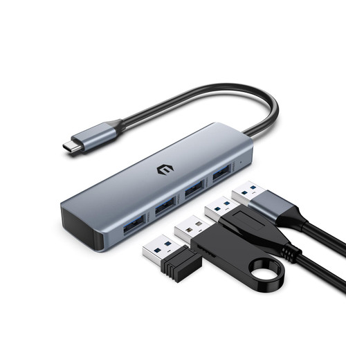 Tymyp USB C Hub 4 in 1 USB C 3.2 Hub with 1.6ft Extended Cable, 10Gbps USB C Splitter Multiport USB 3.2 Data Hub, USB C Adapter for Surface Pro, Type C Laptop and Tablet