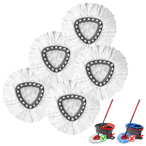 Spin Mop Replacement Head - 5Pack EasyWring Mop Refills-Compatible with Triangle Spin Mop Microfiber Spin Mop Refills Easy Cleaning Floor Spin Head Mop - Mop Head Replacement