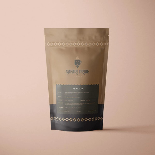 Safari Pride Coffee | Kenya AA Coffee Premium Single Origin Roast | Smooth Medium Roast with Bright Fruity Citrus Notes | Gourmet Sustainable Direct Trade African Coffee | 12 oz Bag | Whole Bean