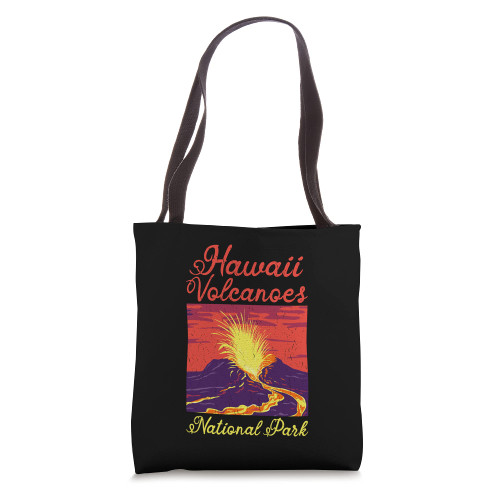 Retro National Park Tshirt Hawaii Volcanoes National Park Tote Bag