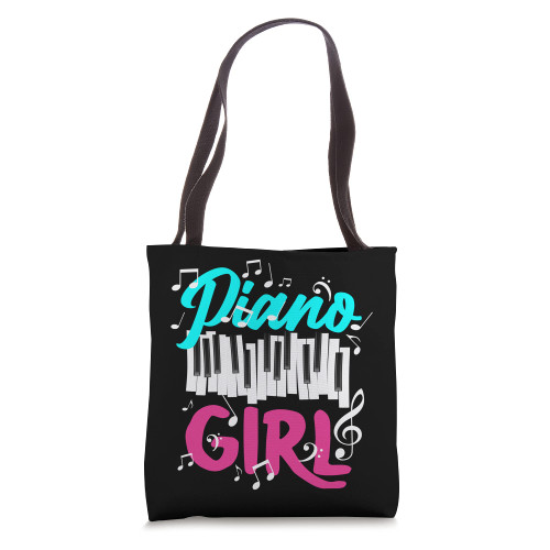 Piano Girl Player Pianist Music Notes Piano Tote Bag Piano Girl Player Pianist Music Notes Piano Tote Bag