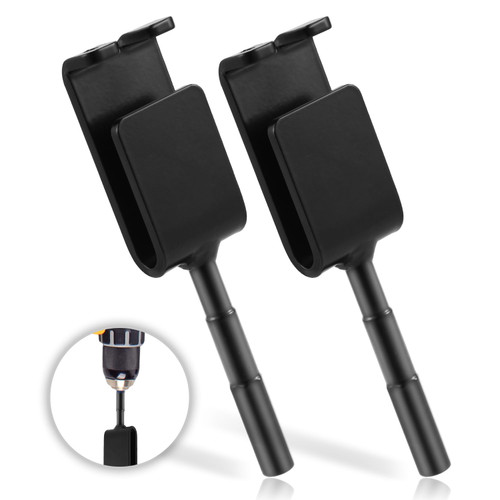 PEUTIER 2pcs Universal Ice Anchor Tools, Winter Ice Anchor Power Drill Adapter Heavy Duty Ice Fishing Anchors Accessories for Eskimo 13mm / 0.51 Inch Ice Anchor Drill Bit (Black)