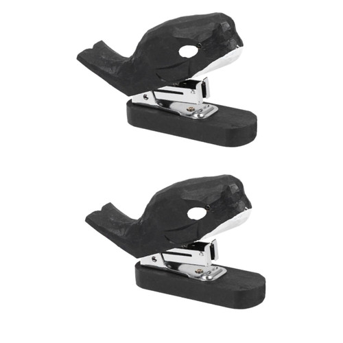 Lurrose 2pcs Stapler Heavy Duty Office Desk Accessories Staplers Punching Machine for Paper Mini Stapler Office Stapler Supplies Whale Stapler Animal Stapler Child Desktop Bamboo Tool