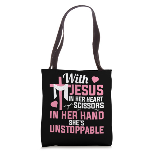 Jesus Christian Hairstylist Hairdresser Barber Salon Tote Bag