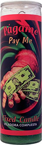 INDIO 7DAY Candle-VM Pay ME GRN:Pay Me Green Candle - Velas Misticas 7 Day Fixed
