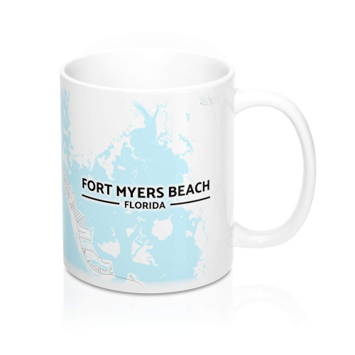 Hometown Bias Fort Myers Beach, Florida FL Map Mug (11 oz)