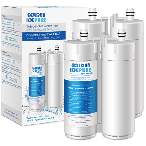 GOLDEN ICEPURE Refrigerator Water Filter Replacement for WF2CB, 2Pack, NGFC 2000, FC100, 469911, EWF2CBPA, FC300, 469916, 1004-42-FA, EWF01, EFF-6018A, EFF-6029A, MB-100, MBFC2003