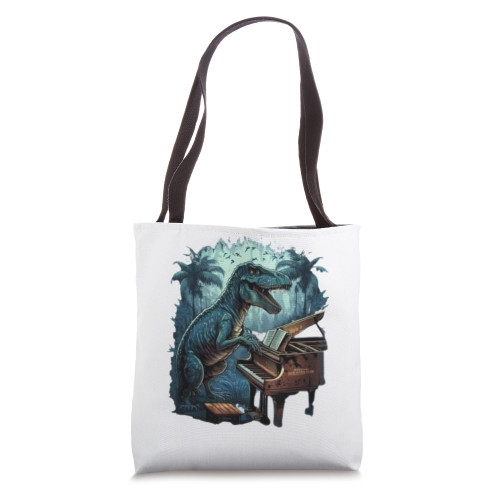 Funny Grand Piano Kids Pianist Dinosaur Music Piano Tote Bag Funny Grand Piano Kids Pianist Dinosaur Music Piano Tote Bag