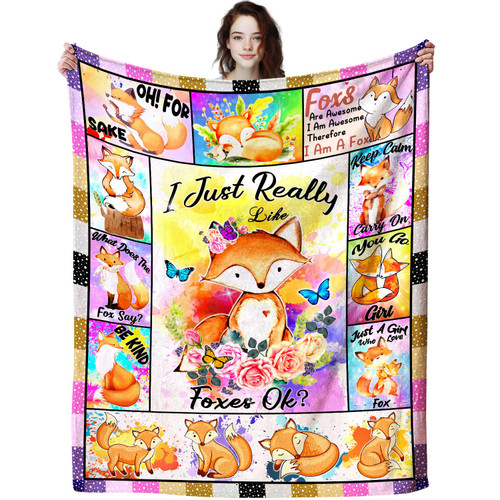 Fox Gifts for Girls Boys,3D Printed Fox Blanket Super Soft Lightweight Fox Blankets and Throws for Foxes Lovers Christmas Birthday Gifts for Kids Women Adults 50"x40" Fox Gifts for Girls Boys,3D Printed Fox Blanket Super Soft Lightweight Fox Blankets and Throws for Foxes Lovers Christmas Birthday Gifts for Kids Women Adults 50"x40"