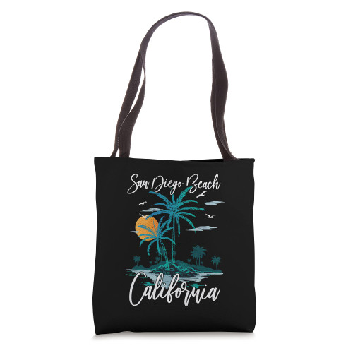 Family Vacation Retro Sunset California San Diego Beach Tote Bag