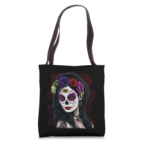 EL DIA DE LOS MUERTOS ROSE GIRL CATRINA - Dead Day Tote Bag