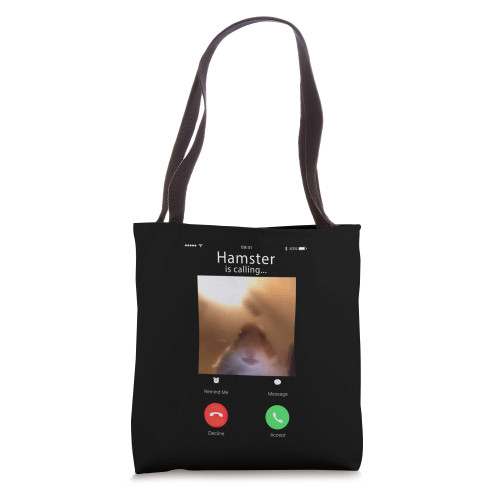 dank meme hamster staring front camera hamster calling gift Tote Bag